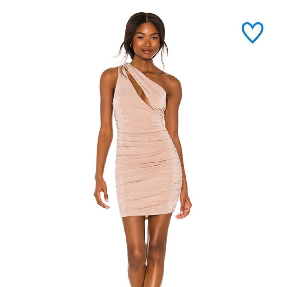 Superdown Darlene mini dress nude ruched bodycon cutout party Revolve